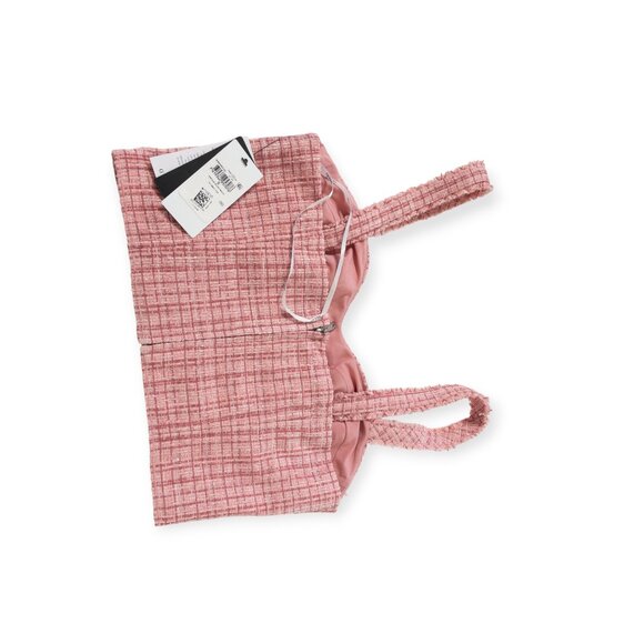 NWT Guess Alara Pink Matching Tweed Set SZ S Blazer and Crop Tank Top - Picture 15 of 15